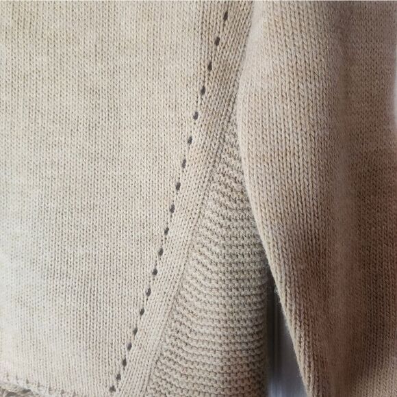 Bianca B Women's Sweater Cream Pullover Knit Made In Italy Wool Blend Size MED - Picture 9 of 10
